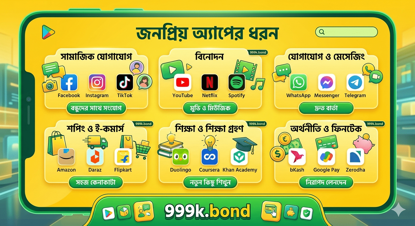 জনপ্রিয় অ্যাপের ধরন